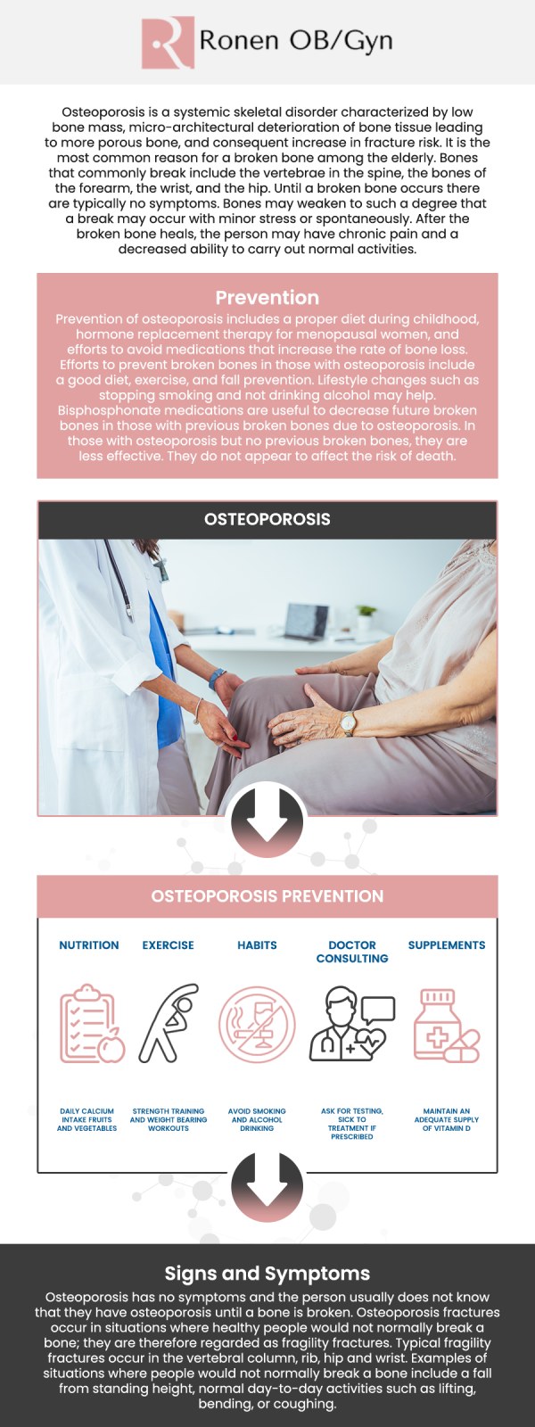 If you're looking for specialized osteoporosis care in Houston, Dr. Ronen OB/GYN at Ronen OB/GYN offers comprehensive treatment options tailored to your specific needs. Osteoporosis can significantly impact your bone health, but with the right treatment plan, you can manage the condition and improve your quality of life. Dr. Ronen focuses on personalized approaches, combining lifestyle modifications, nutritional support, and medications to strengthen bones and prevent fractures. For more information, contact us or schedule an appointment online. Our clinic is conveniently located at 950 Threadneedle, Suite 282, Houston, TX 77079. If you're looking for specialized osteoporosis care in Houston, Dr. Ronen OB/GYN at Ronen OB/GYN offers comprehensive treatment options tailored to your specific needs. Osteoporosis can significantly impact your bone health, but with the right treatment plan, you can manage the condition and improve your quality of life. Dr. Ronen focuses on personalized approaches, combining lifestyle modifications, nutritional support, and medications to strengthen bones and prevent fractures. For more information, contact us or schedule an appointment online. Our clinic is conveniently located at 950 Threadneedle, Suite 282, Houston, TX 77079.